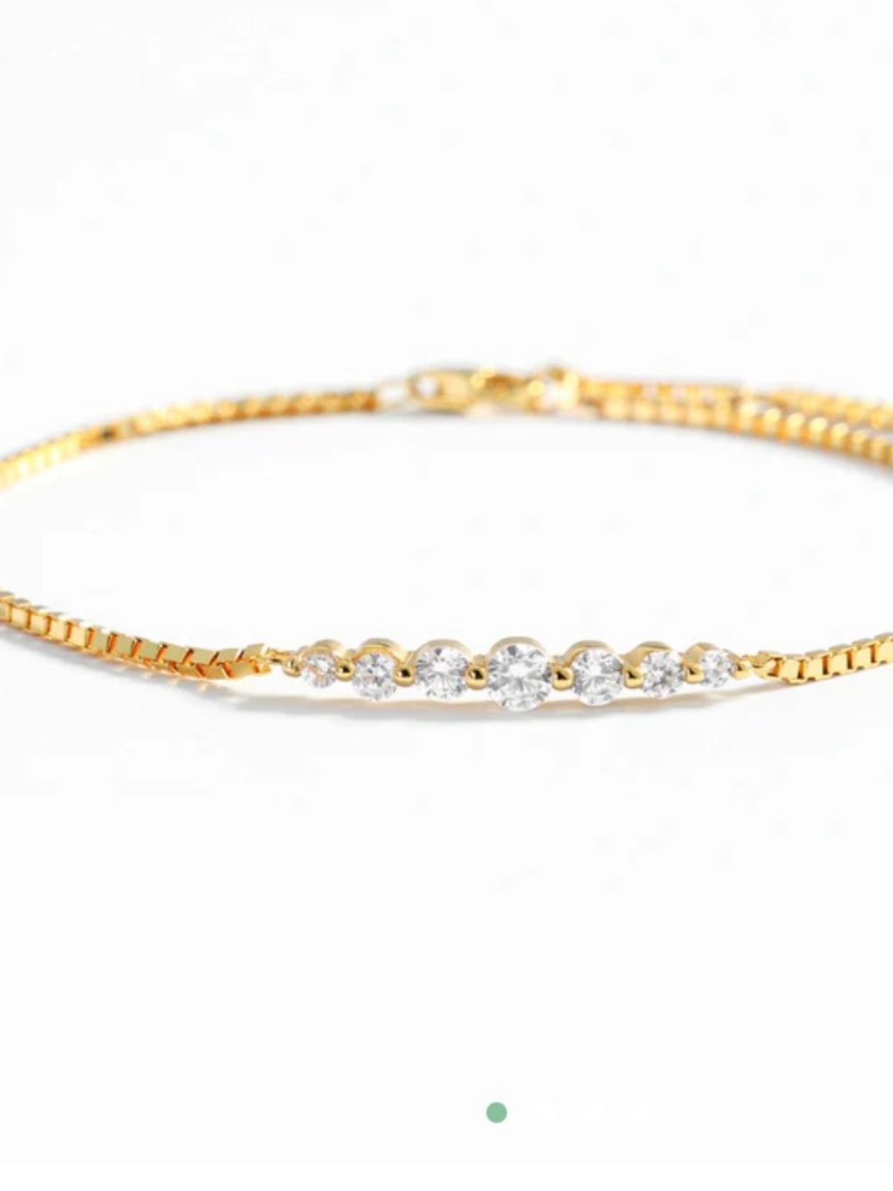 Mint & Lilly Gold Crystal Bar Bracelet